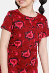 Zivame Girls Knit Poly Knee Length Nightdress - Sundried Tomato — thumbnail 5